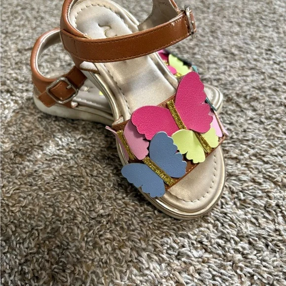Sugar Pink and Yellow Butterfly Sandals - Picture 5 of 8